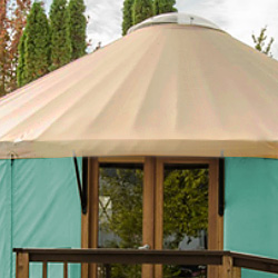 28 oz. Beige Vinyl Coated Polyester, 15 Year Warranty